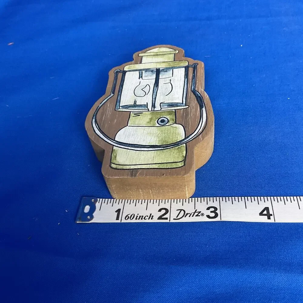 Vintage Lantern Shaped Wooden Block Sign Rustic Cabin Camping RV Camper Decor